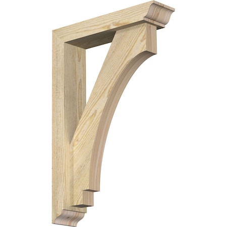 Ekena Millwork Imperial Traditional Rough Sawn Bracket w/ Offset Brace, Douglas Fir, 4"W x 16"D x 24"H BKT0402X16X24IMP01RDF